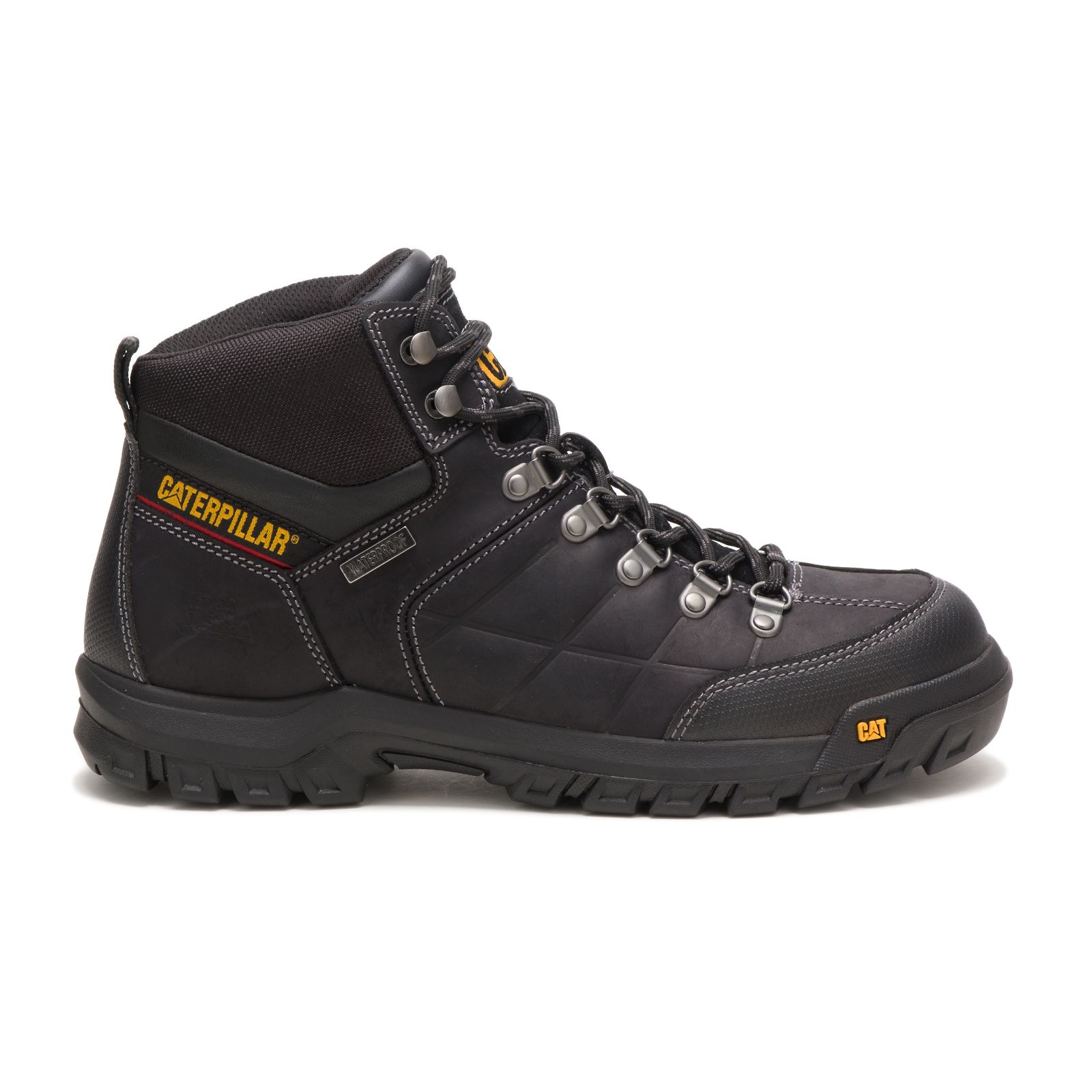 Men's Caterpillar Threshold Waterproof Work Boots Black Ireland INDC23709